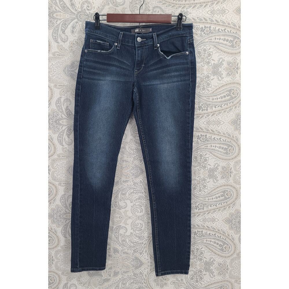 Levi's 524 women's blue denim washed skinny jeans Size 7 casual - Picture 2 of 10